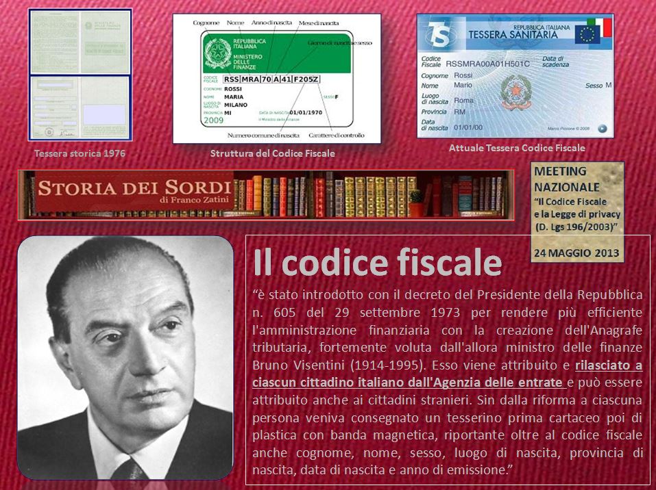 Esempio di tessera codice fiscale italiana